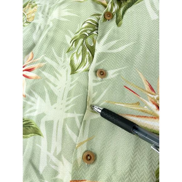 Paradise Found Hawaiian Shirt Men’s 2XL Wood Buttons Bird Flower Aloha Tiki Camp - Picture 7 of 7